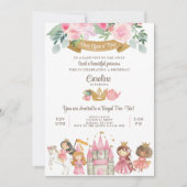 ロイヤルプリンセス ティーパーティー 誕生日 招待状 (正面)