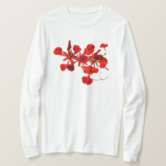 ロイヤルポワンシアナの花のプリントのレディースTシャツ Tシャツ