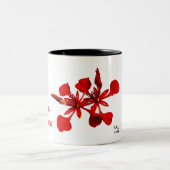 ロイヤルポワンシアナの花マグ ツートーンマグカップ (中央)