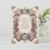 ロイヤルヴィクトリアンな遊び心溢れる花々のブライダルシャワー 招待状 (スタンド正面)