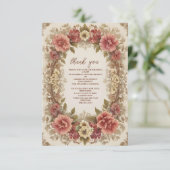 ロイヤルヴィクトリアン フローラル ブライダルシャワー フォト サンキューカード (スタンド正面)
