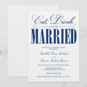 ロイヤル イート、ドリンク＆ビーマリード | リハーサルディナー 招待状 (正面/裏面)