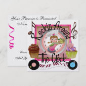 ロイヤル カップケーキ パーティー - SRF 招待状 (正面/裏面)