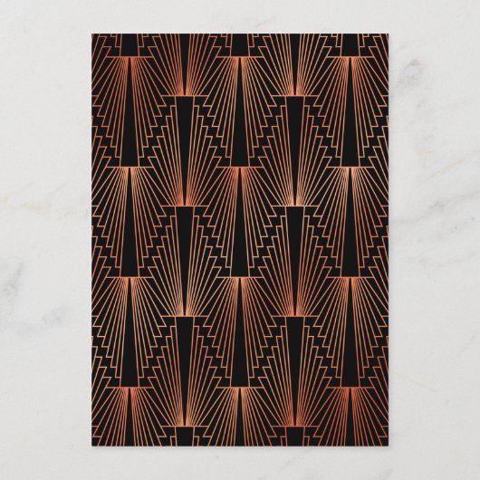 ロイヤル ゴールド ブラック グレートギャツビー ウェディング レセプション エンクロージャーカード (裏面)