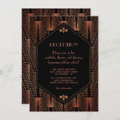 ロイヤル ゴールド ブラック グレートギャツビー ウェディング レセプション エンクロージャーカード (正面/裏面)