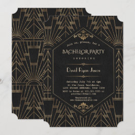 ロイヤル ゴールド ブラック グレートギャツビー 1920年代 バチェラーパーティー 招待状
