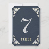 ロイヤル スレート ウェディング テーブル ナンバー マーカー 招待状 (正面)
