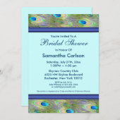 ロイヤル ティール ブルー ペアック ブライダル シャワー 招待状 (正面/裏面)