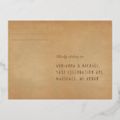 ロイヤル・ヌーヴォー・リアルゴールドフォイル RSVP 箔招待状ポストカード (裏面)