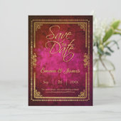 ロイヤル マジェンタ ヴィンテージ フェアリーテイル ブックカバー セーブザデート (スタンド正面)