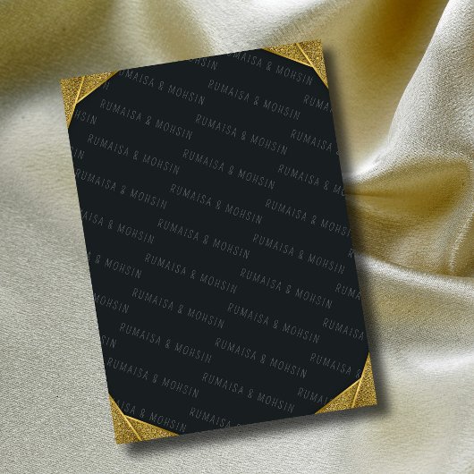 ロイヤル＆ラスティックゴールド エレガント ラグジュアリー インド風 ヘンナ 招待状