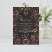 ロイヤル ヴィクトリアン フローラル ゴシック ウェディング フォト サンキューカード (スタンド正面)