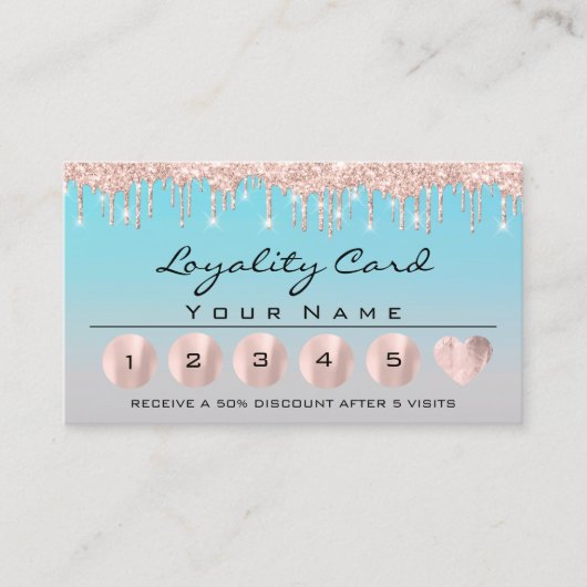 ロイリー6プロフェッショナルエステティシャンバラハートラッシュ 名刺 (正面)