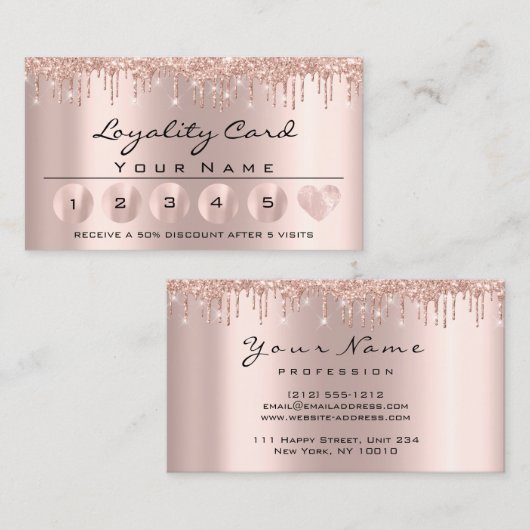 ロイリー6プロフェッショナルエステティシャンバラハート 名刺 (正面/裏面)