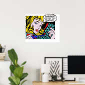 ロイ・リヒテンシュタイン漫画アート – 手袋を持つ女の子 ポスター (ホームオフィス)