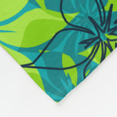 ロウアルハイビスカスハワイアン迷彩柄アロハシャツプリント フリースブランケット (角)