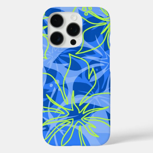 ロウアルハイビスカスハワイアン迷彩柄ブルー Case-Mate iPhoneケース (裏面)
