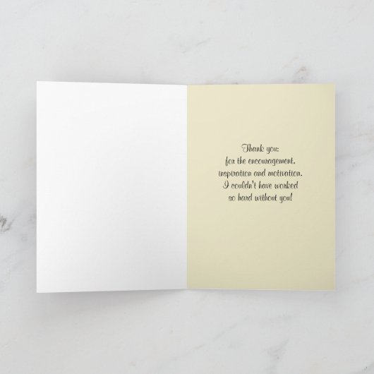 ロウイングのコーチのスポーツは感謝していしています サンキューカード (内部)