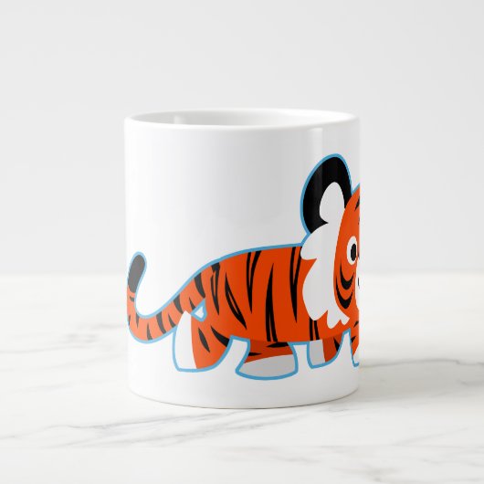 ロウジャンボマグカップにかわいい漫画タイガー ジャンボコーヒーマグカップ (正面)