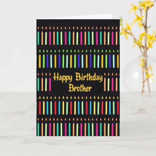 ロウソクおもしろいのある兄の誕生日 カード (黄色い花)