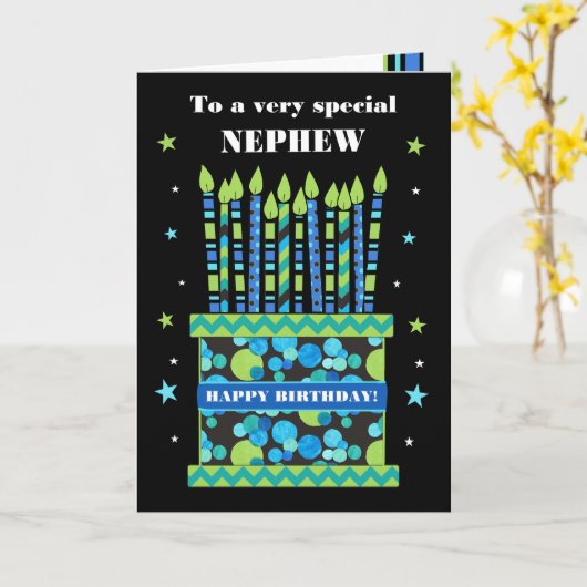 ロウソクお誕生日ケーキとロウソク カード (黄色い花)