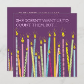 ロウソクが多すぎます!誕生日パーティーの招待 招待状 (正面/裏面)