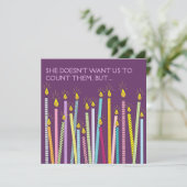 ロウソクが多すぎます!誕生日パーティーの招待 招待状 (スタンド正面)