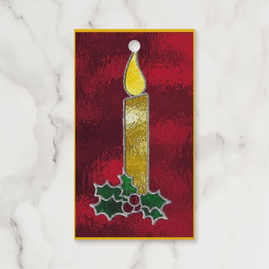 ロウソクとホリー ギフトタグ (裏面)