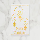 ロウソクとホリー ギフトタグ (正面)