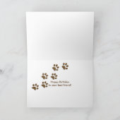 ロウソクのある犬の誕生日 カード (内部)