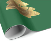 ロウソクのある黄金のメリークリスマスツリーエレガント ラッピングペーパー (ロールコーナー)