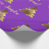 ロウソクのある黄金のメリークリスマスツリーエレガント ラッピングペーパー (角)