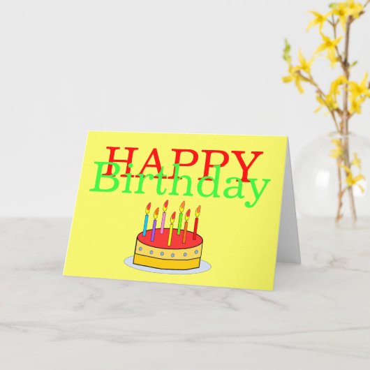 ロウソクのハッピーバースデーの余地はおもしろいない カード (黄色い花)