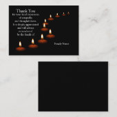 ロウソクの光を分離した黒のサンキューカード ノートカード (正面/裏面)