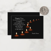 ロウソクの光を分離した黒のサンキューカード ノートカード (正面/裏面インサイチュ)