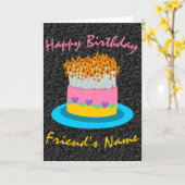 ロウソクの多くが、古いユーモアの誕生日の友人をからかう カード (黄色い花)