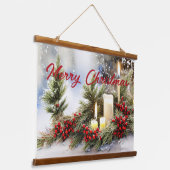 ロウソクの実とモミ 吊り下げ型タペストリー (傾斜あり)