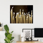 ロウソクを燃やす ポスター (ホームオフィス)