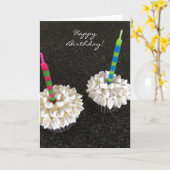 ロウソク入りのおいしい花カップケーキ カード (黄色い花)