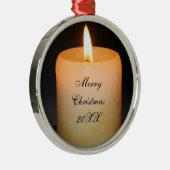 ロウソク・クリスマス メタルオーナメント (右)
