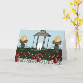 ロウソク、ピネコーン、オーナメント カード (黄色い花)