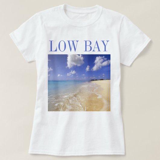 ロウベイ ビーチ バルブーダ島 アンティグア島 Tシャツ (デザイン正面)