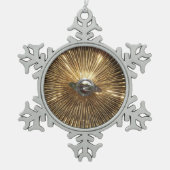 ロウライダーの低いライダーワイヤーはクリスマスのオーナメントを動かします スノーフレークピューターオーナメント (正面)