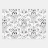 ロエレガントココフランスのフローラ – ピンク、グレー、ブルー ラッピングペーパーシート (正面)