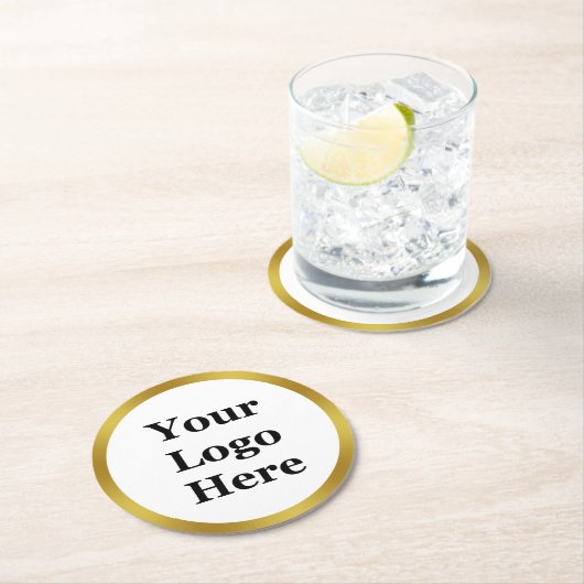 ロエレガントゴのフェイク金ゴールド ラウンドペーパーコースター (インサイチュ)