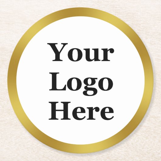 ロエレガントゴのフェイク金ゴールド ラウンドペーパーコースター (正面)