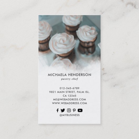 ロエレガントゴ2写真サービスとソーシャルメディア 名刺 (裏面)