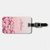 ロエレガントベモダンリンピンク牡丹フローラ ラゲッジタグ (正面横)