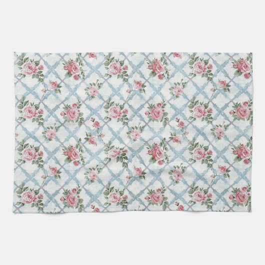 ロエレガントマンヴィンテージ素朴レトロフローラ キッチンタオル (横)