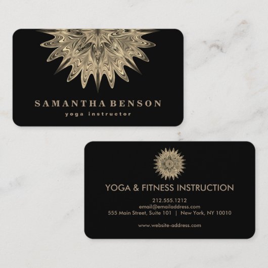 ロエレガントータスフラワーロゴヨガ 名刺 (正面/裏面)